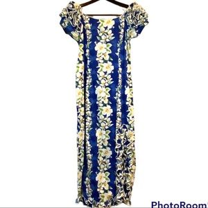 Royal Creations Vintage Dress Size XL Made in Hawaii Authentic Puff sleeve Maxi
